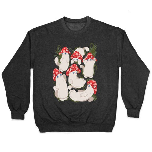 Mushroom Cats Pattern Crewneck Sweatshirt