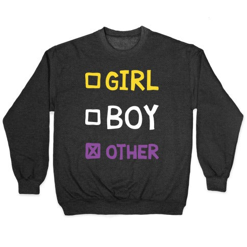 Non-Binary Gender Checklist Crewneck Sweatshirt
