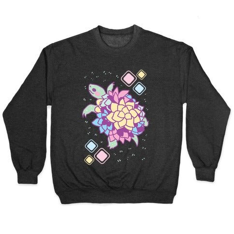 Pastel Succulent Turtle Crewneck Sweatshirt