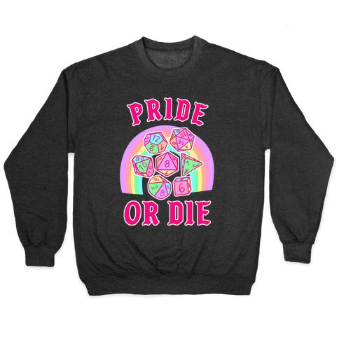 "Pride or Die" DnD Dice Pastel Crewneck Sweatshirt