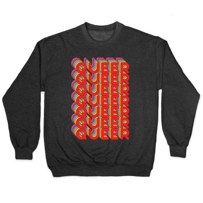 Queer Retro Rainbow Crewneck Sweatshirt