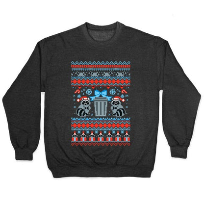 Raccoon Ugly Christmas Sweater Crewneck Sweatshirt