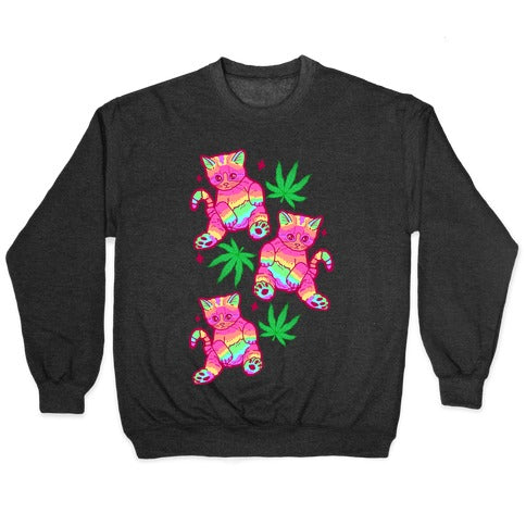Rainbow Weed Kitty Crewneck Sweatshirt