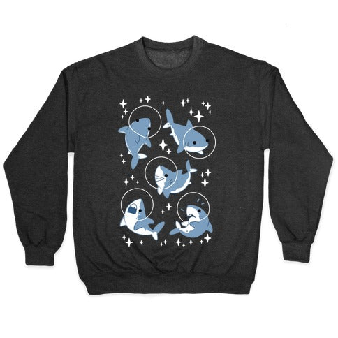 Space Shark Pattern Crewneck Sweatshirt