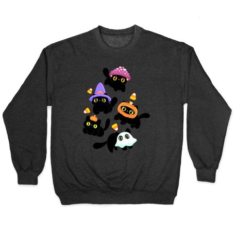 Spooky Black Cats Pattern Crewneck Sweatshirt