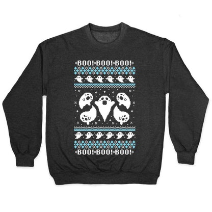 Spooky Ghosts Ugly Sweater Crewneck Sweatshirt