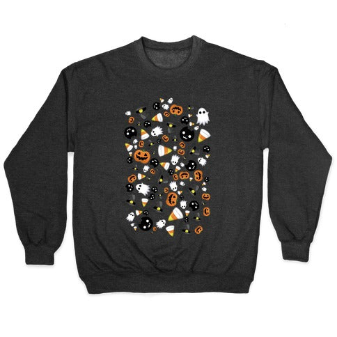 Spoopy Halloween Pattern Crewneck Sweatshirt