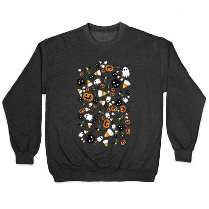 Spoopy Halloween Pattern Crewneck Sweatshirt
