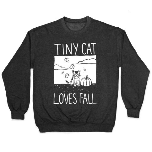 Tiny Cat Loves Fall Crewneck Sweatshirt