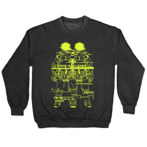 Twin Astronaut Glitch Crewneck Sweatshirt