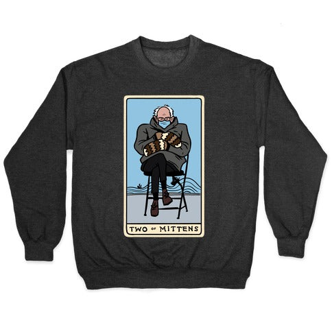 Two of Mittens (Bernie Tarot Parody) Crewneck Sweatshirt