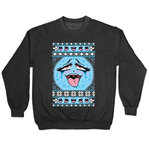 Ugly Ahegao Christmas Sweater Crewneck Sweatshirt