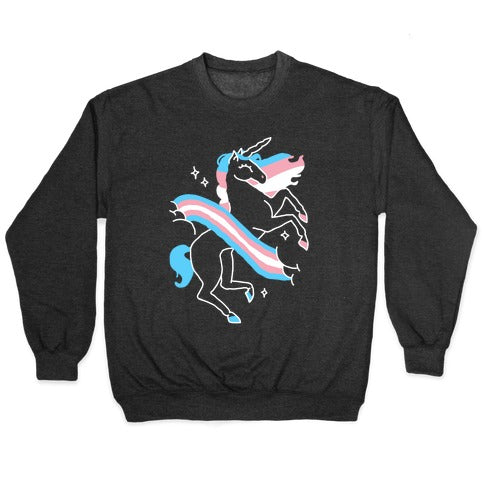 Unicorn Trans Pride Crewneck Sweatshirt