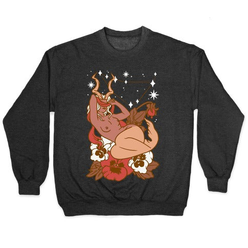 Zodiac Pinup Capricorn Crewneck Sweatshirt