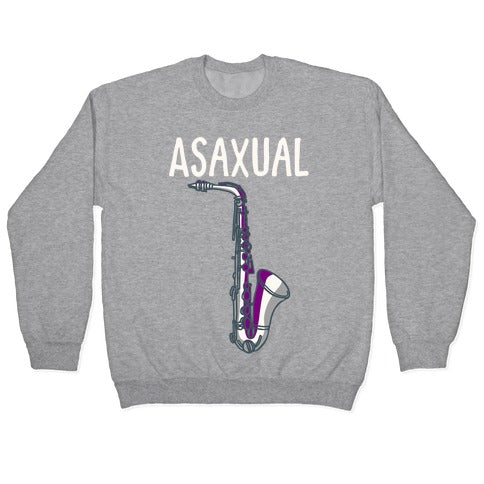 Asaxual White Print Crewneck Sweatshirt