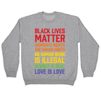 Black Lives Matter List Crewneck Sweatshirt