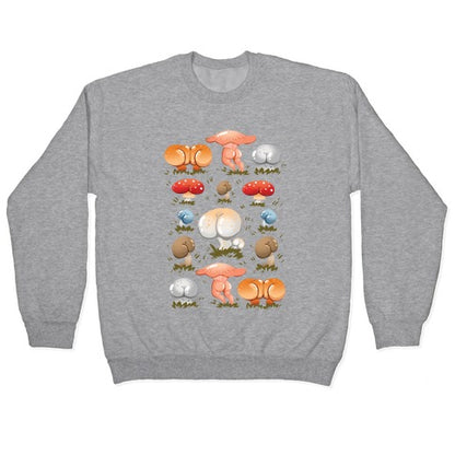 Butt Mushroom Pattern Crewneck Sweatshirt