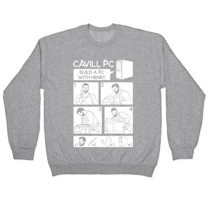 Cavill PC Parody White Print Crewneck Sweatshirt