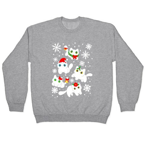 Christmas Cats Pattern Crewneck Sweatshirt