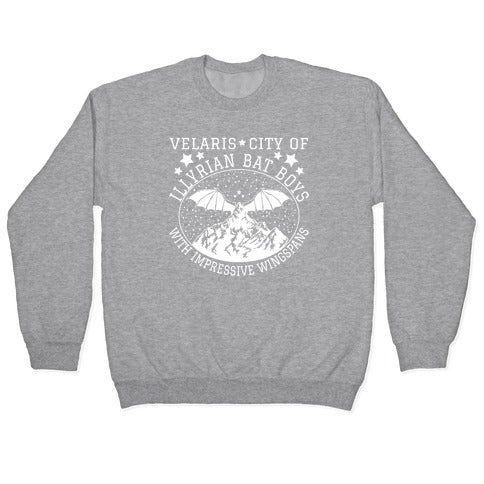 City Of Illyrian Bat Boys With Impressive Wingspans Crewneck Sweatshirt