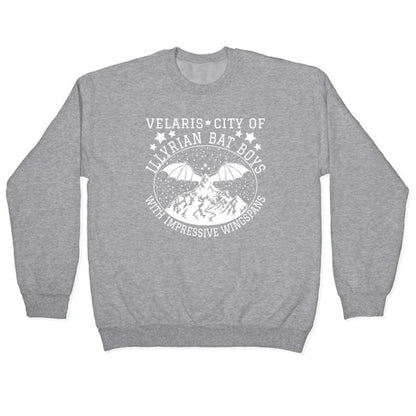 City Of Illyrian Bat Boys With Impressive Wingspans Crewneck Sweatshirt