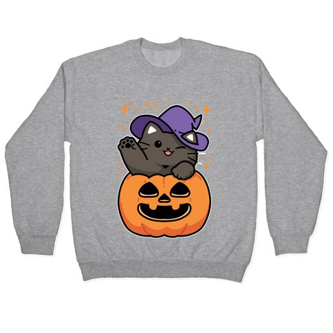 Cute Halloween Cat Crewneck Sweatshirt