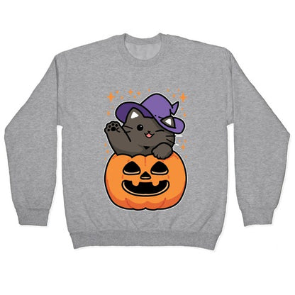 Cute Halloween Cat Crewneck Sweatshirt