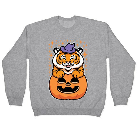 Cute Halloween Tiger Crewneck Sweatshirt