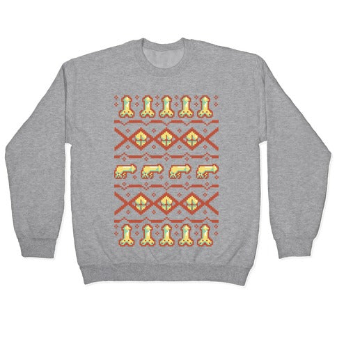 Dicks and Butts Ugly Sweater Pattern Crewneck Sweatshirt