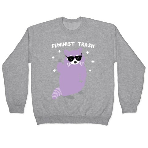 Feminist Trash Raccoon Crewneck Sweatshirt