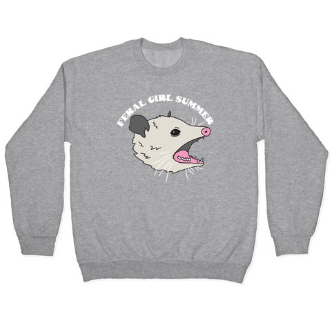 Feral Girl Summer Opossum Crewneck Sweatshirt