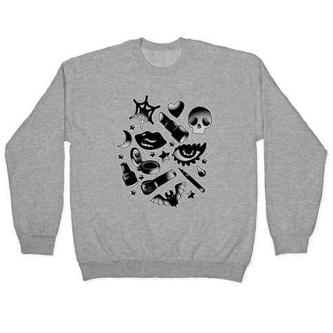 Goth Makeup Pattern Crewneck Sweatshirt