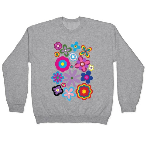 Hippie Pride Flower Pattern Crewneck Sweatshirt
