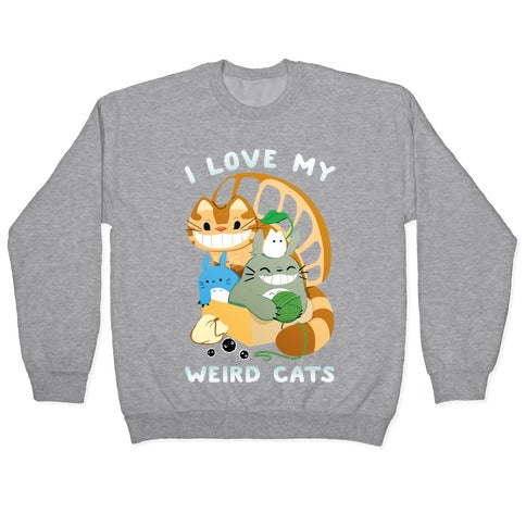 I love my weird cats Crewneck Sweatshirt