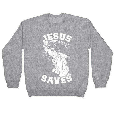 Jesus Saves (Volleyball) Crewneck Sweatshirt