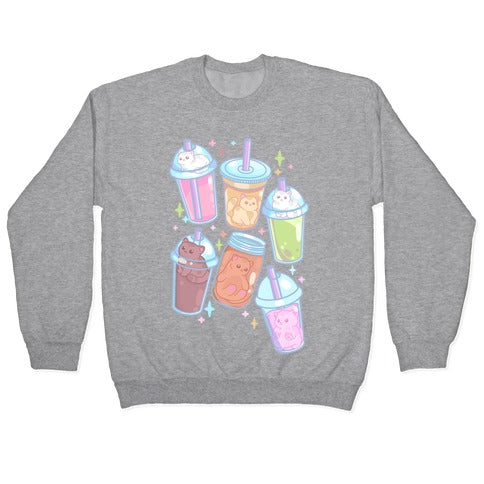 Kawaii Cat Cafe Drinks Crewneck Sweatshirt