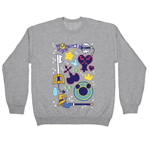 Kingdom Hearts pattern Crewneck Sweatshirt