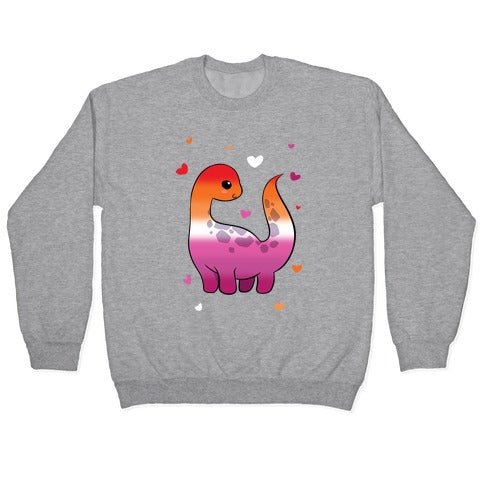 Lesbian Dino Crewneck Sweatshirt LookHUMAN