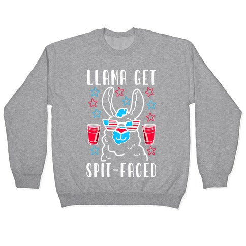 Llama Get Spit-Faced Crewneck Sweatshirt