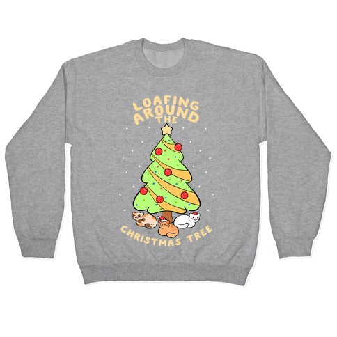 Loafing Around The Christmas Tree Crewneck Sweatshirt