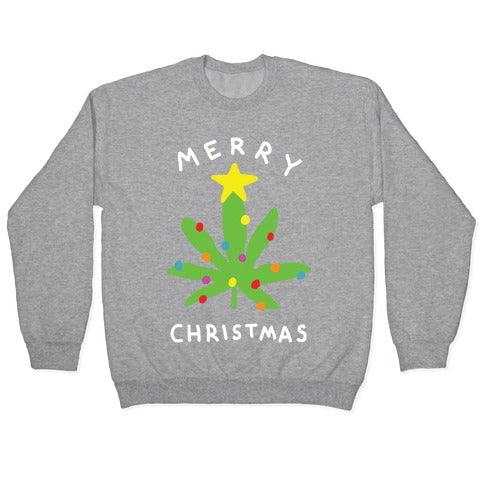 Merry Christmas Pot Leaf Crewneck Sweatshirt