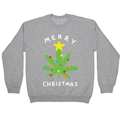 Merry Christmas Pot Leaf Crewneck Sweatshirt