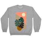 Minimalist Monstera Illustration Crewneck Sweatshirt