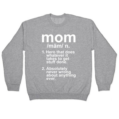 Mom Definition Crewneck Sweatshirt