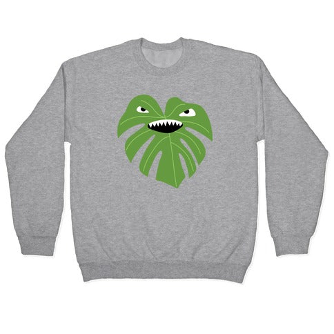 Monstera Leaf Monster Crewneck Sweatshirt