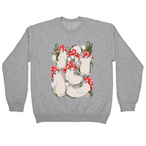 Mushroom Cats Pattern Crewneck Sweatshirt