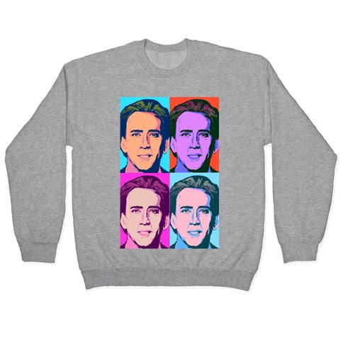 Nicholas Cage Pop Art Parody Crewneck Sweatshirt