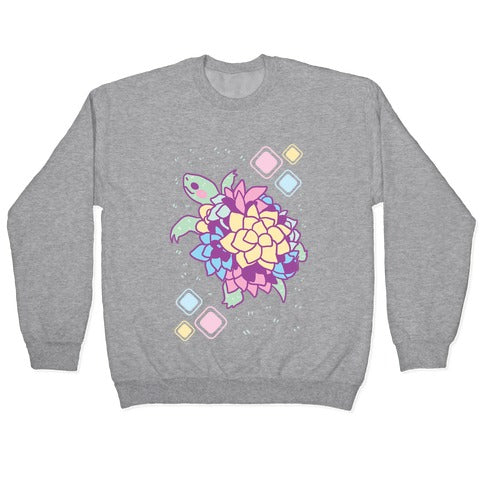 Pastel Succulent Turtle Crewneck Sweatshirt