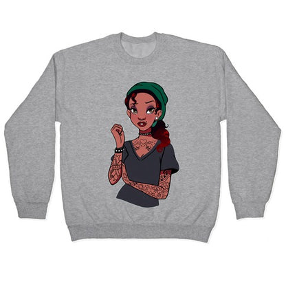 Punk Princess Tiana Parody Crewneck Sweatshirt