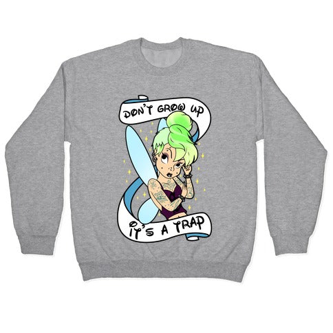 Punk Tinkerbell (Don't Grow Up It's A Trap) Crewneck Sweatshirt